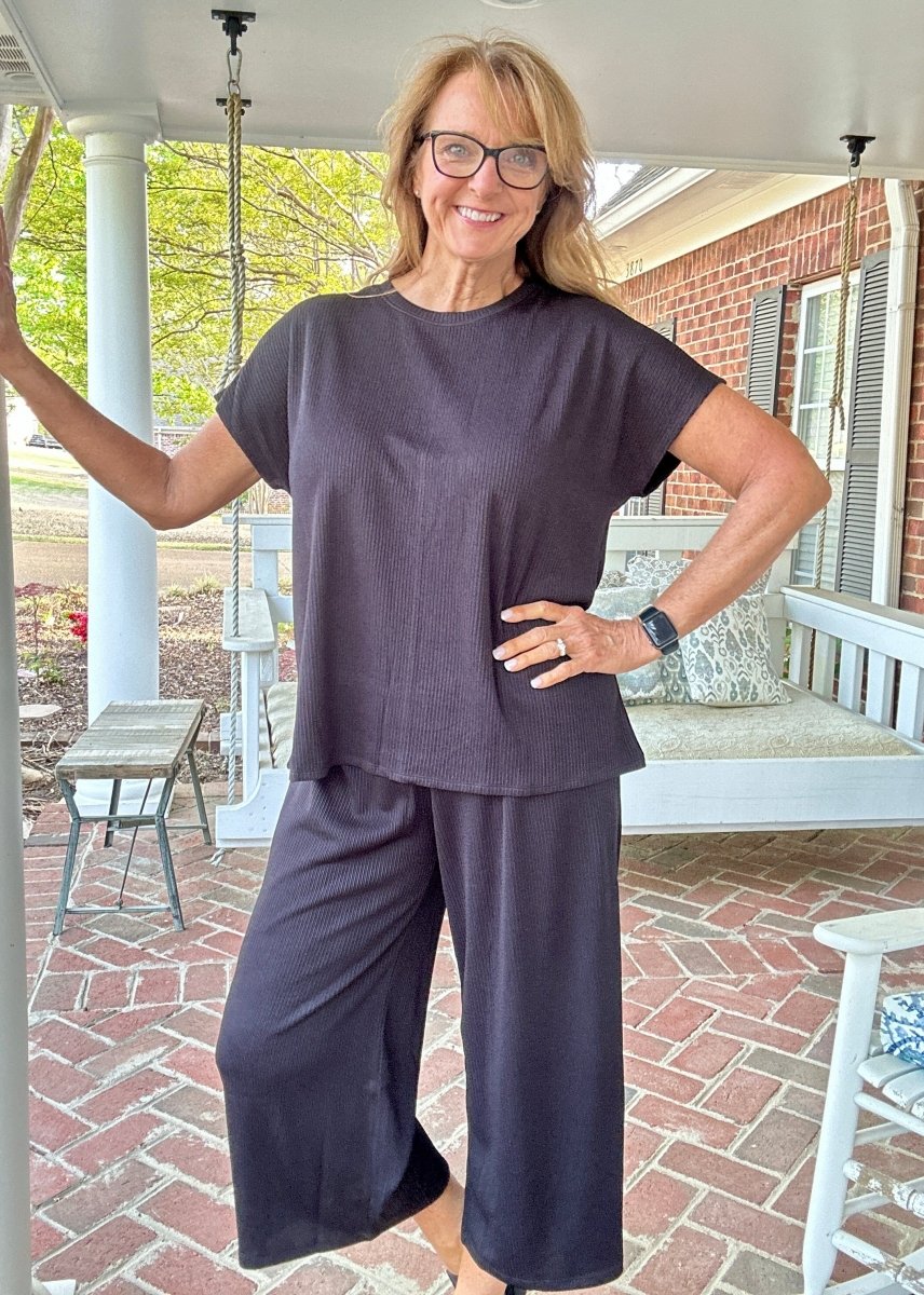Palm Beach Set - Black | Dear Scarlett - lounge set - Jimberly's Boutique - Olive Branch - Mississippi