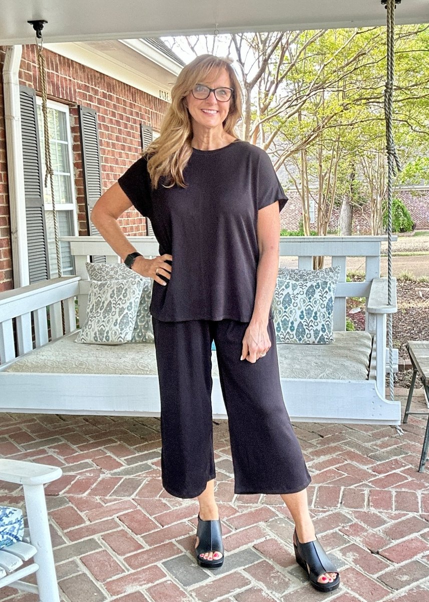 Palm Beach Set - Black | Dear Scarlett - lounge set - Jimberly's Boutique - Olive Branch - Mississippi