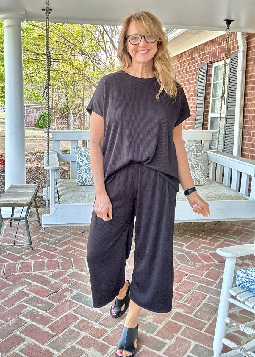 Palm Beach Set - Black | Dear Scarlett - lounge set - Jimberly's Boutique - Olive Branch - Mississippi