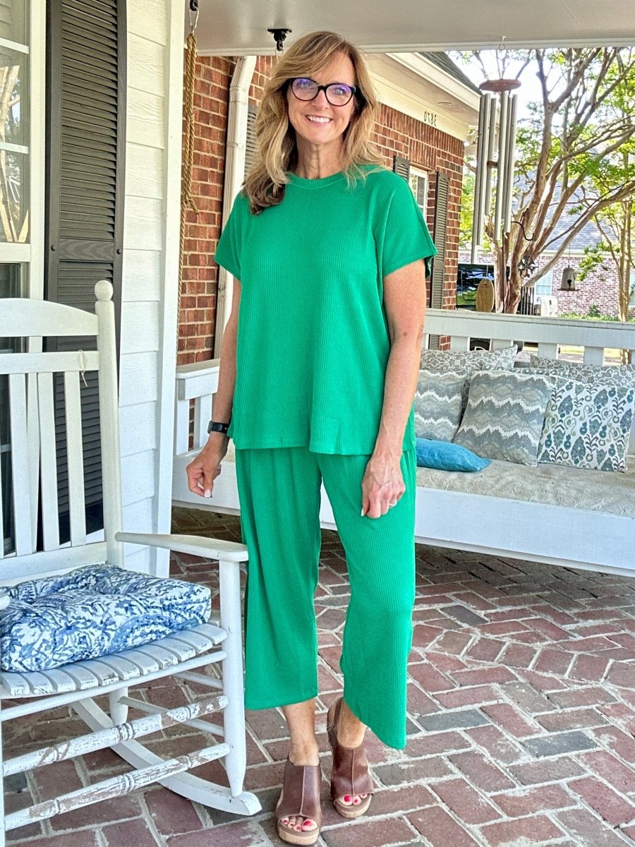 Palm Beach Set - Kelly Green | Dear Scarlett - lounge set - Jimberly's Boutique - Olive Branch - Mississippi