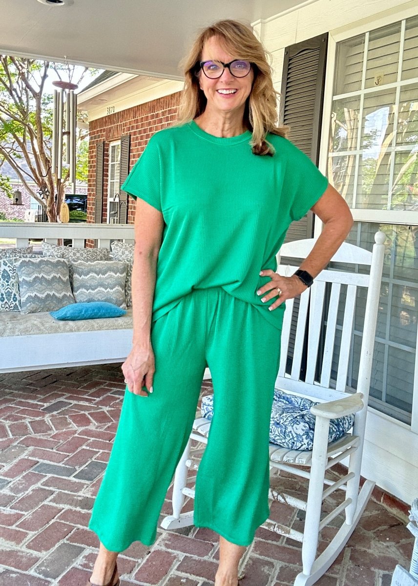 Palm Beach Set - Kelly Green | Dear Scarlett - lounge set - Jimberly's Boutique - Olive Branch - Mississippi
