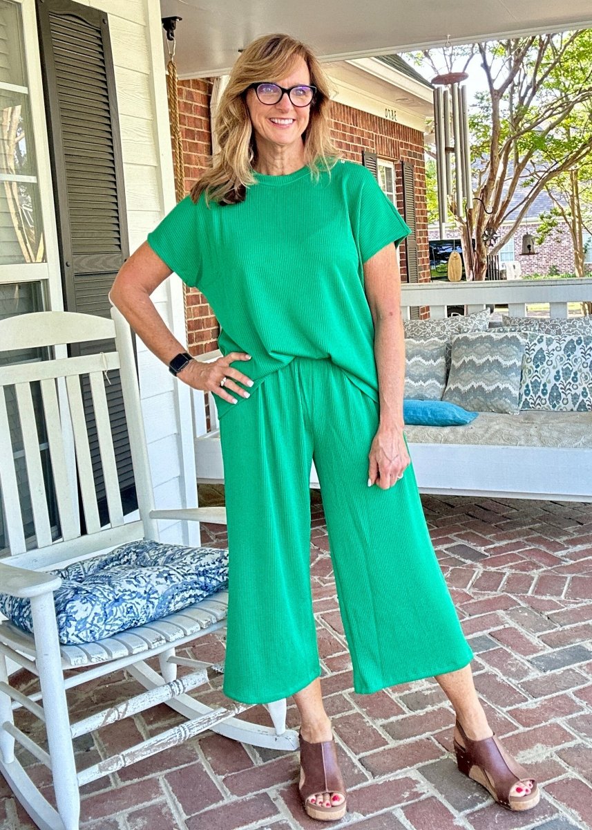 Palm Beach Set - Kelly Green | Dear Scarlett - lounge set - Jimberly's Boutique - Olive Branch - Mississippi