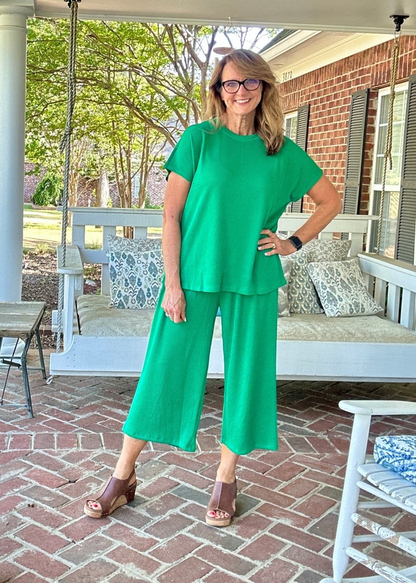 Palm Beach Set - Kelly Green | Dear Scarlett - lounge set - Jimberly's Boutique - Olive Branch - Mississippi