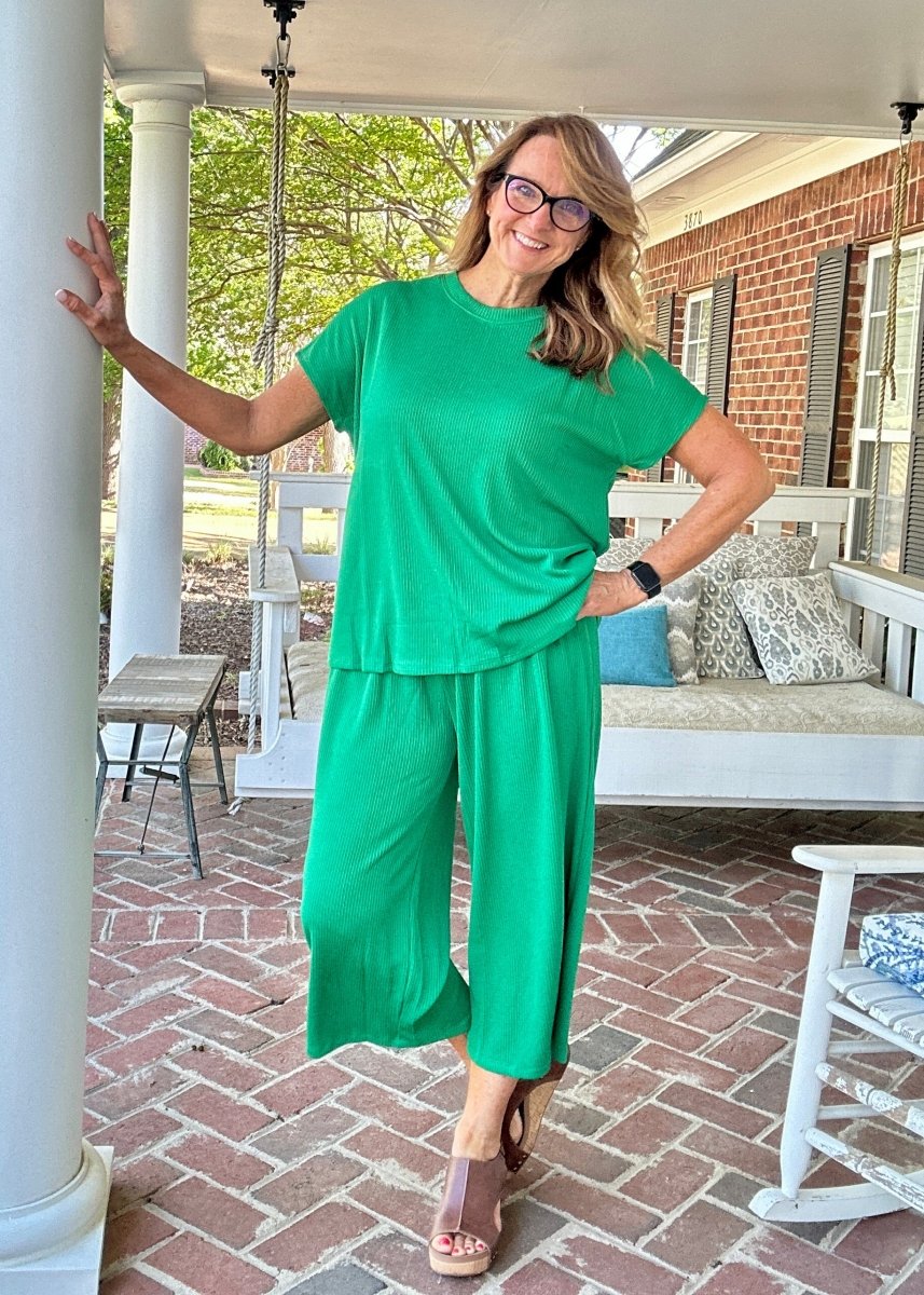 Palm Beach Set - Kelly Green | Dear Scarlett - lounge set - Jimberly's Boutique - Olive Branch - Mississippi