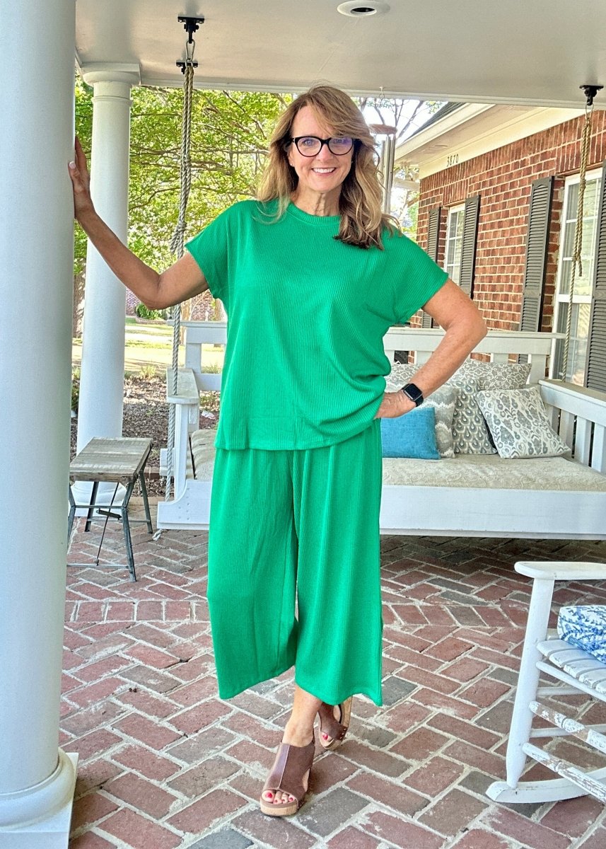 Palm Beach Set - Kelly Green | Dear Scarlett - lounge set - Jimberly's Boutique - Olive Branch - Mississippi