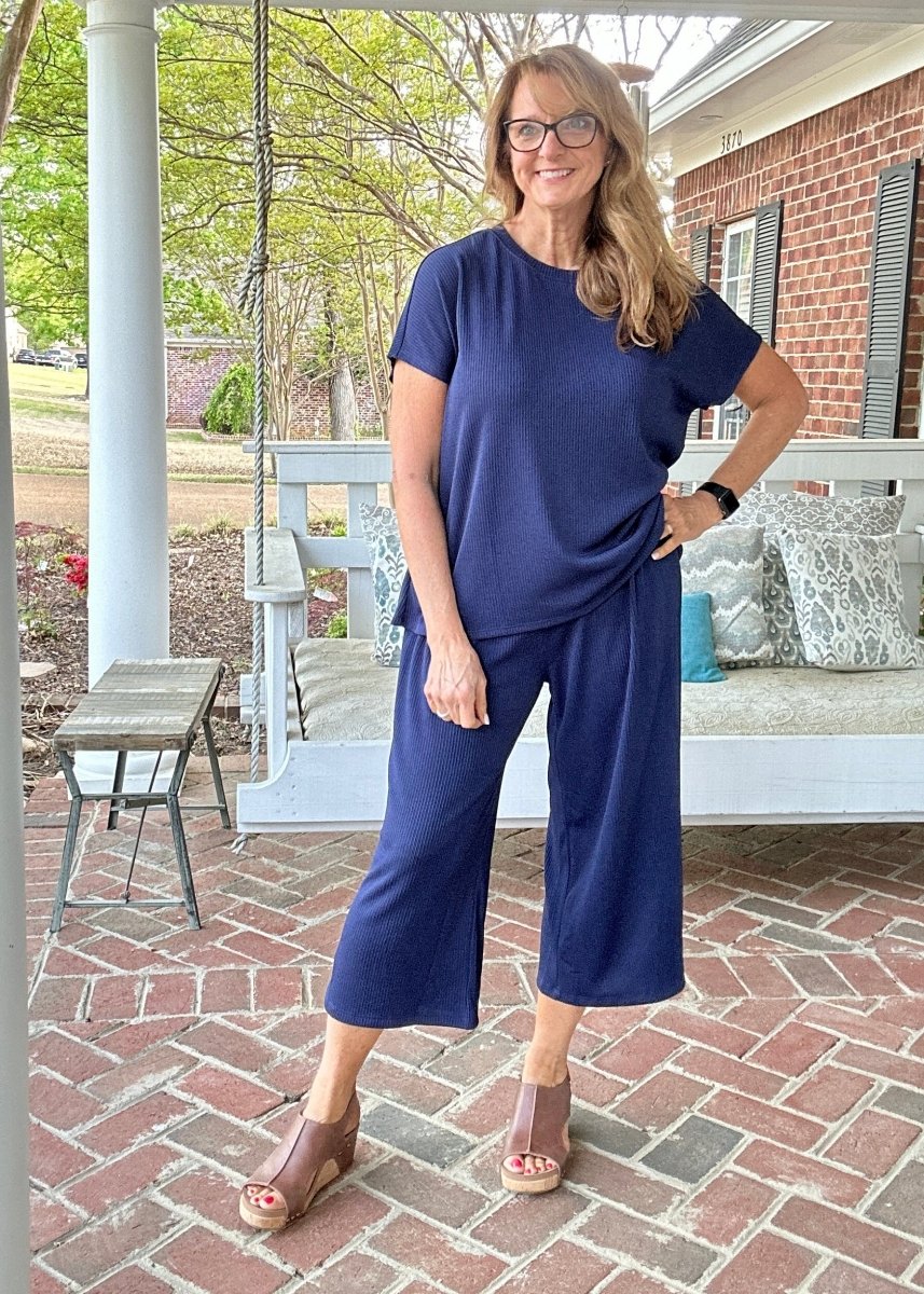 Palm Beach Set - Navy | Dear Scarlett - lounge set - Jimberly's Boutique - Olive Branch - Mississippi