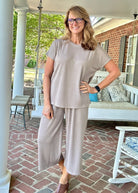 Palm Beach Set - Oyster Grey/Taupe | Dear Scarlett - lounge set - Jimberly's Boutique - Olive Branch - Mississippi