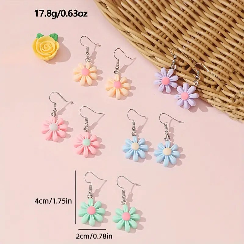 Pastel Flower Dangle Earrings - Earrings - Jimberly's Boutique - Olive Branch - Mississippi
