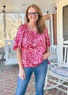 Pink Mix Puff Sleeve Top | Umgee - Umgee Top - Jimberly's Boutique - Olive Branch - Mississippi
