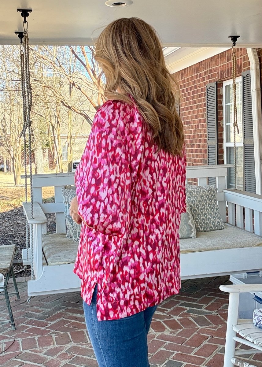 Pink Mix Puff Sleeve Top | Umgee - Umgee Top - Jimberly's Boutique - Olive Branch - Mississippi