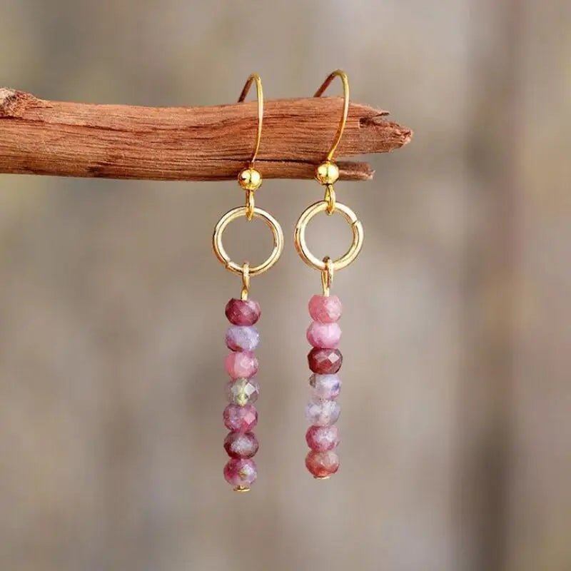 Pink Stone Pendant earrings - earrings - Jimberly's Boutique - Olive Branch - Mississippi