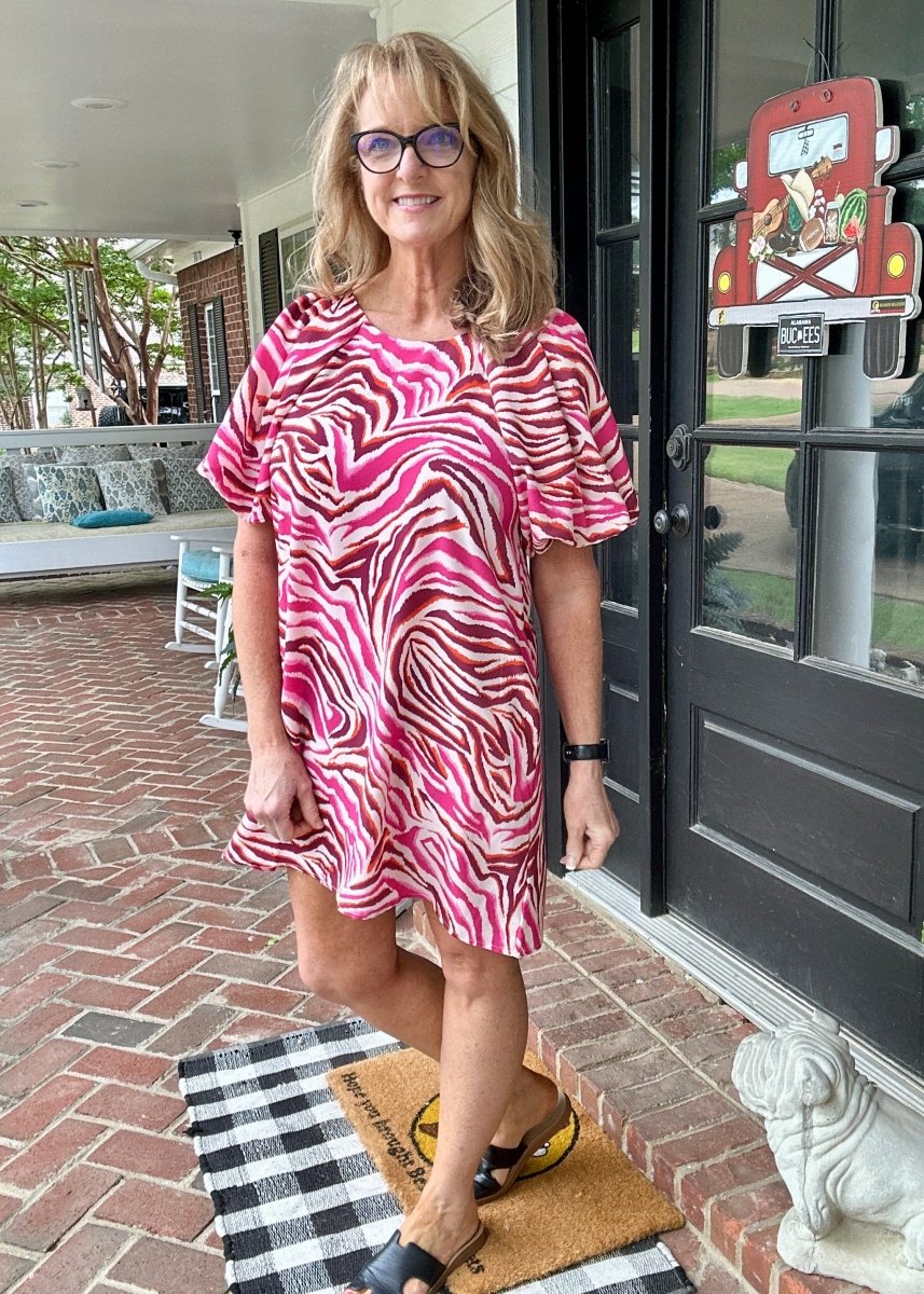 Pink Swirl Print Dress | Jodifl - Casual Dress - Jimberly's Boutique - Olive Branch - Mississippi