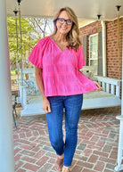 Pink Textured Top | Jodifl - Jodifl Top - Jimberly's Boutique - Olive Branch - Mississippi