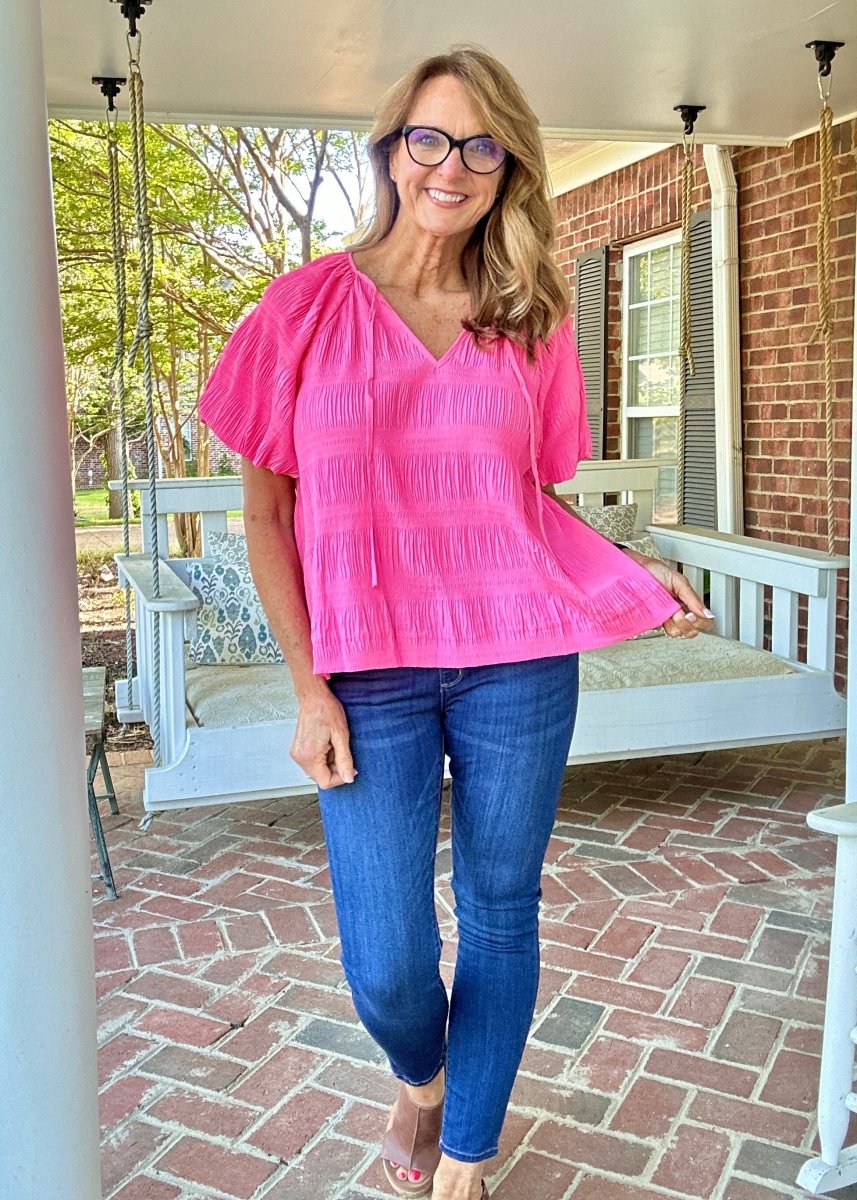 Pink Textured Top | Jodifl - Jodifl Top - Jimberly's Boutique - Olive Branch - Mississippi