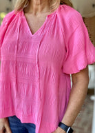 Pink Textured Top | Jodifl - Jodifl Top - Jimberly's Boutique - Olive Branch - Mississippi
