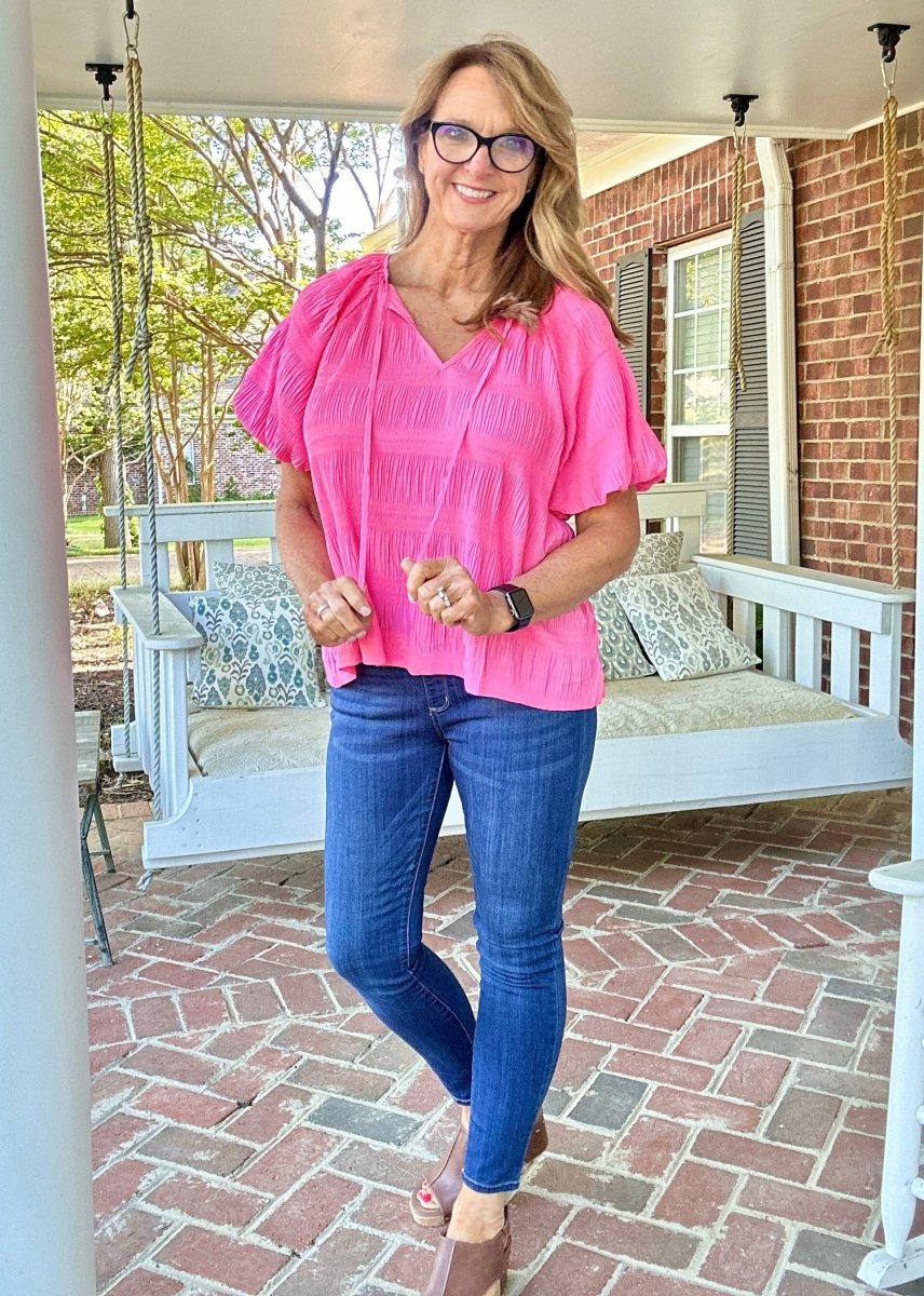 Pink Textured Top | Jodifl - Jodifl Top - Jimberly's Boutique - Olive Branch - Mississippi