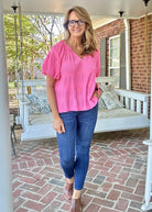 Pink Textured Top | Jodifl - Jodifl Top - Jimberly's Boutique - Olive Branch - Mississippi