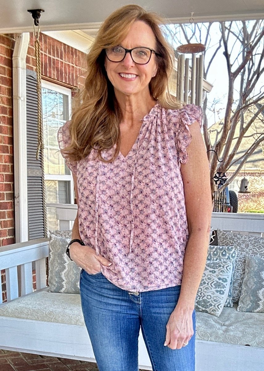 Pink Vintage Florals Top - top - Jimberly's Boutique - Olive Branch - Mississippi
