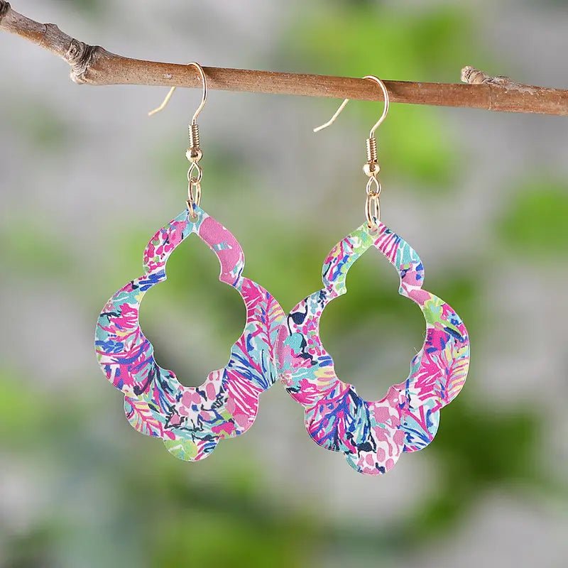 Pink/Purple Boho Dangle Earrings - Earrings - Jimberly's Boutique - Olive Branch - Mississippi