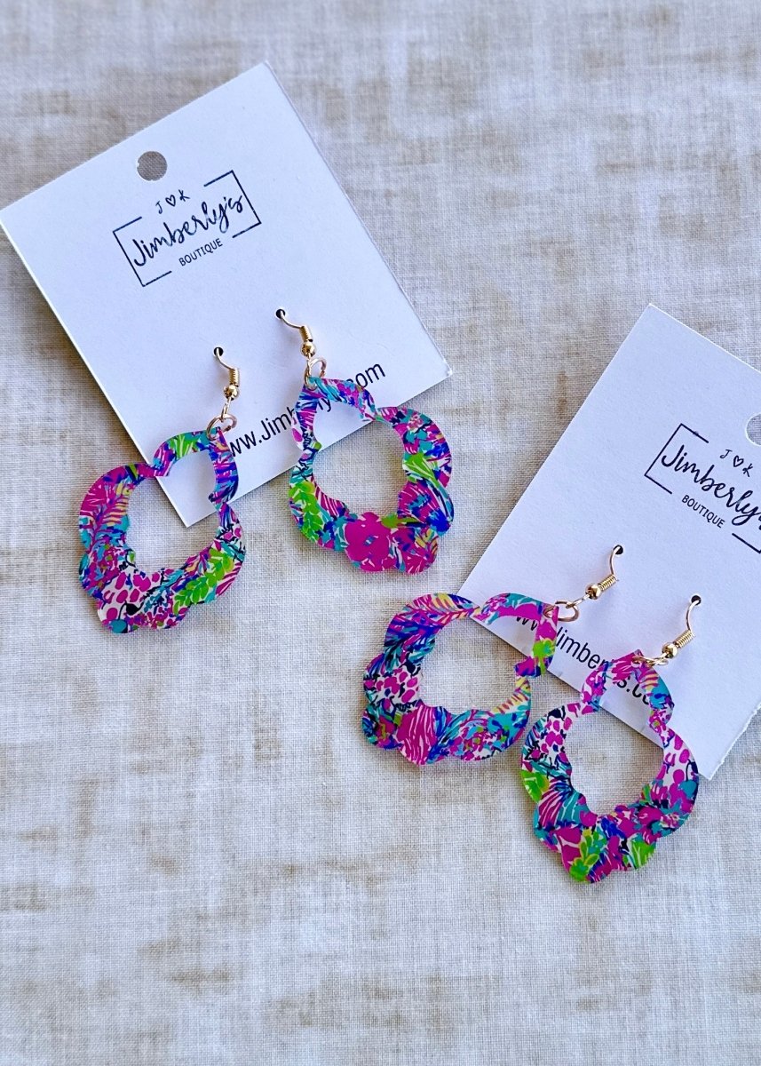 Pink/Purple Boho Dangle Earrings - Earrings - Jimberly's Boutique - Olive Branch - Mississippi