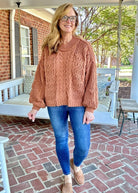 POL Mock Neck Sweater - Burnt Topaz - sweater - Jimberly's Boutique - Olive Branch - Mississippi