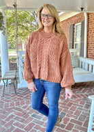 POL Mock Neck Sweater - Burnt Topaz - sweater - Jimberly's Boutique - Olive Branch - Mississippi