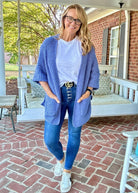 POL Oversized Chunky Cardigan Sweater - Lapis Blue - Cardigan - Jimberly's Boutique - Olive Branch - Mississippi
