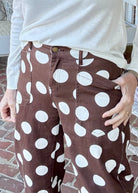 Polka Dot Ankle Jeans - Brown - Jimberly's Boutique-Olive Branch-Mississippi