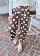 Polka Dot Ankle Jeans - Brown - Jimberly's Boutique-Olive Branch-Mississippi