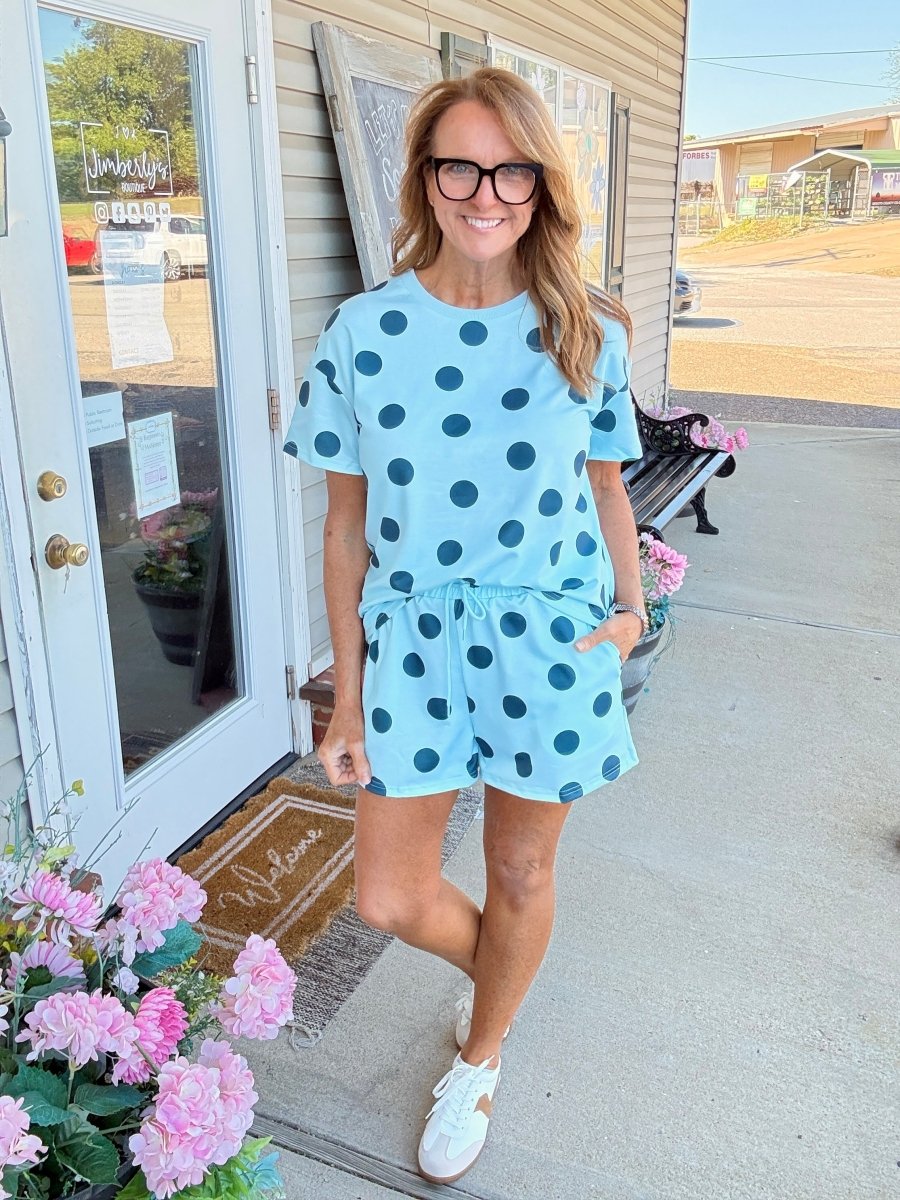 Polka Dot Shorts Set - Blue - Shorts set - Jimberly's Boutique - Olive Branch - Mississippi