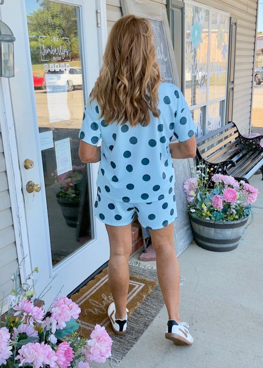 Polka Dot Shorts Set - Blue - Shorts set - Jimberly's Boutique - Olive Branch - Mississippi