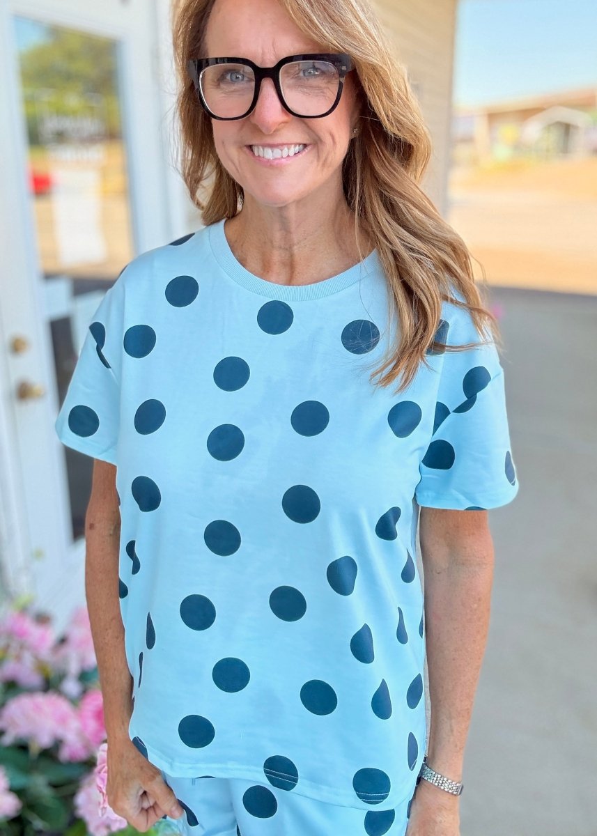 Polka Dot Shorts Set - Blue - Shorts set - Jimberly's Boutique - Olive Branch - Mississippi