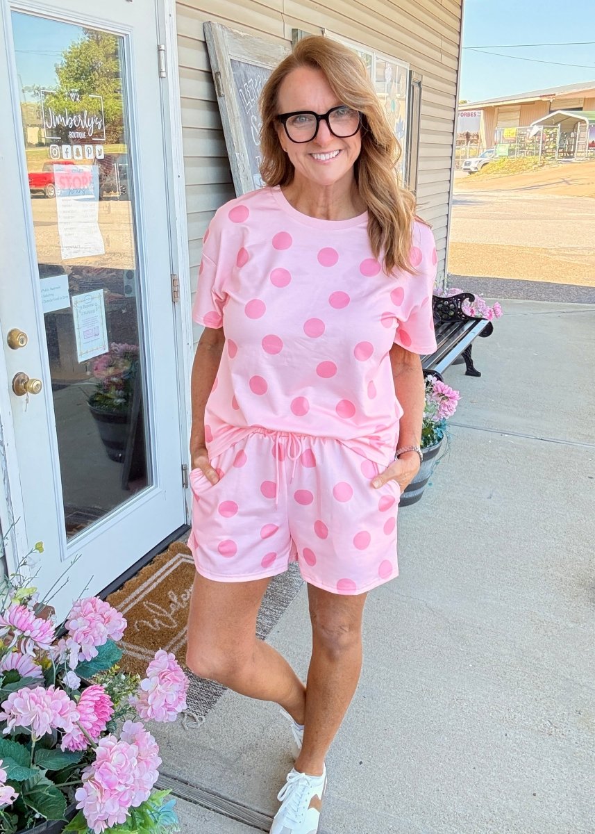 Polka Dot Shorts Set - Pink - Shorts set - Jimberly's Boutique - Olive Branch - Mississippi