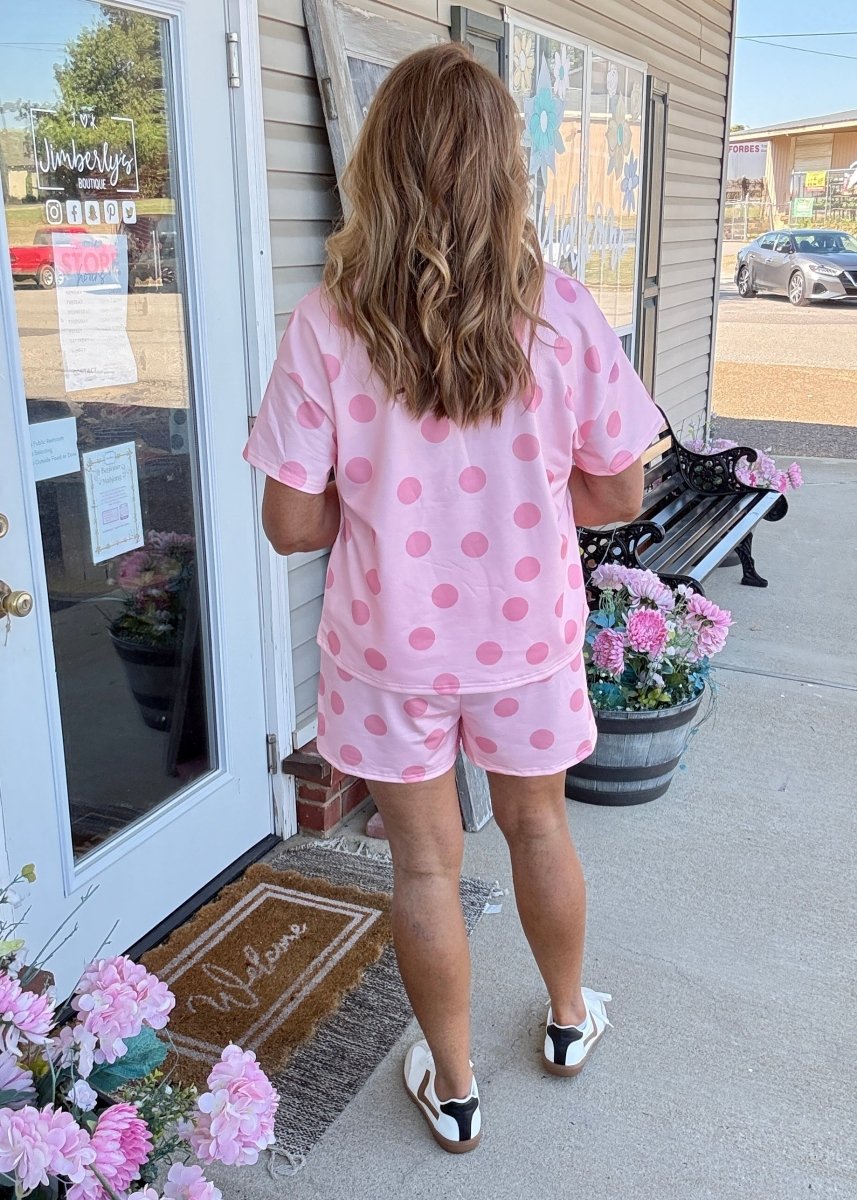 Polka Dot Shorts Set - Pink - Shorts set - Jimberly's Boutique - Olive Branch - Mississippi