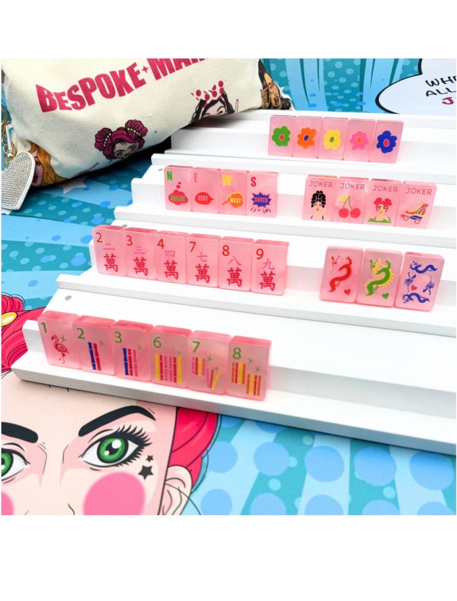 Pop Diva Cotton Candy Pink Pearl Mahjong Tiles | Bespoke - Mahjong Tiles -Jimberly's Boutique-Olive Branch-Mississippi