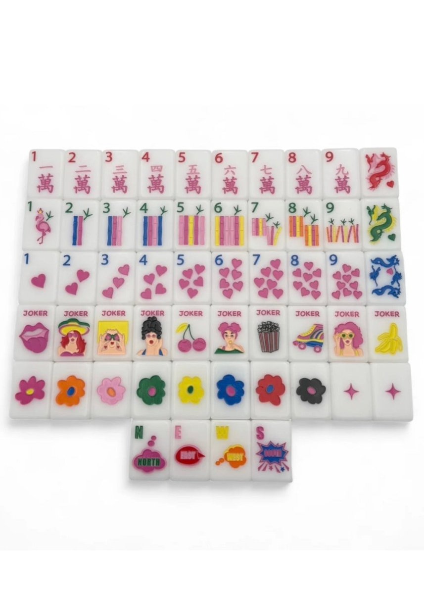 Pop Divas Bright White Mahjong Tiles | Bespoke - Mahjong Tiles -Jimberly's Boutique-Olive Branch-Mississippi