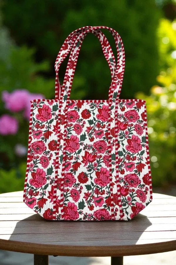 Poppy Lane Pink Floral Tote Bag - floral tote bag - Jimberly's Boutique - Olive Branch - Mississippi