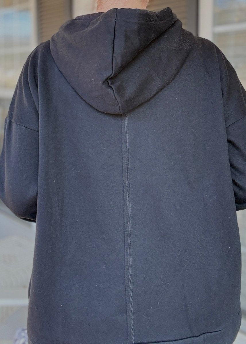 PRAY Appliqué French Terry Hooded Pullover - Black - Casual Sweatshirt - Jimberly's Boutique - Olive Branch - Mississippi