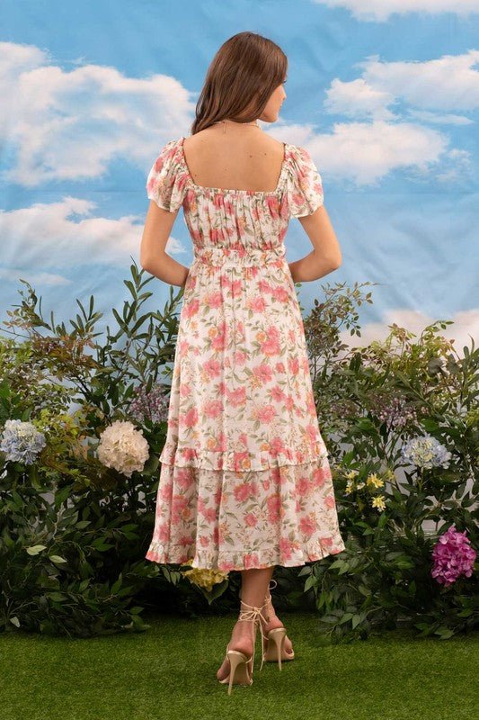 Pretty in Pink Floral Midi Dress - dress - Jimberly's Boutique - Olive Branch - Mississippi