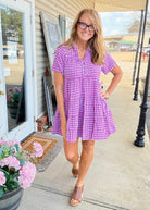 Purple Gingham Dress - Umgee Dress - Jimberly's Boutique - Olive Branch - Mississippi