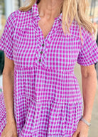 Purple Gingham Dress - Umgee Dress - Jimberly's Boutique - Olive Branch - Mississippi