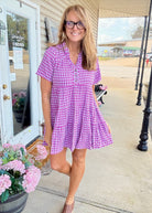 Purple Gingham Dress - Umgee Dress - Jimberly's Boutique - Olive Branch - Mississippi