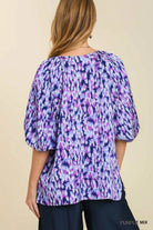 Purple Mix Puff Sleeve Top | Umgee - Umgee Top - Jimberly's Boutique - Olive Branch - Mississippi