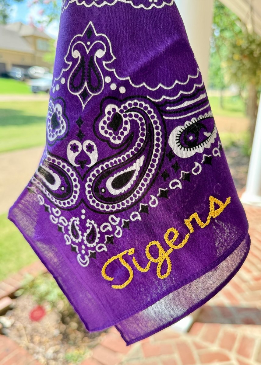 Purple Tigers Embroidered Bandana - accessories - Jimberly's Boutique - Olive Branch - Mississippi