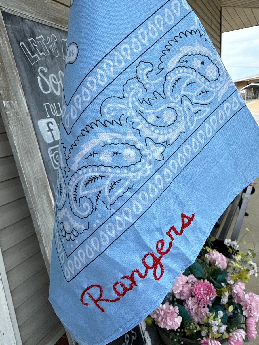 Rangers Embroidered Bandana - accessories - Jimberly's Boutique - Olive Branch - Mississippi