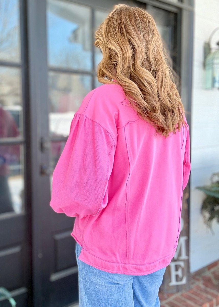 Raw Hem Jacket - Pink | Umgee - Jacket - Jimberly's Boutique - Olive Branch - Mississippi