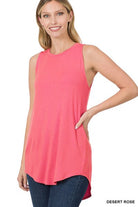 Rayda Round Hem Tank Top - Desert Rose - tank top - Jimberly's Boutique - Olive Branch - Mississippi