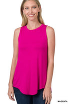 Rayda Round Hem Tank Top - Magenta - tank top - Jimberly's Boutique - Olive Branch - Mississippi