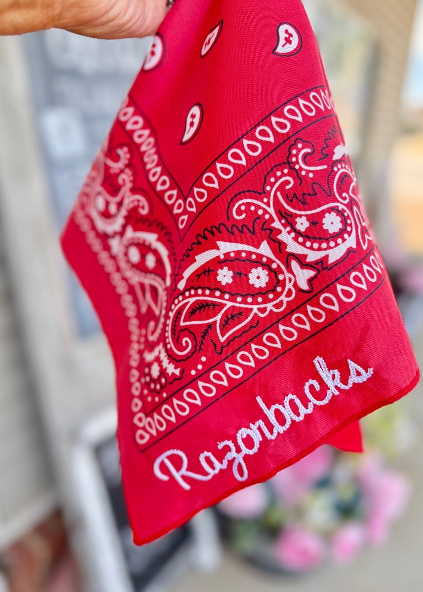 Razorbacks Embroidered Bandana - accessories - Jimberly's Boutique - Olive Branch - Mississippi