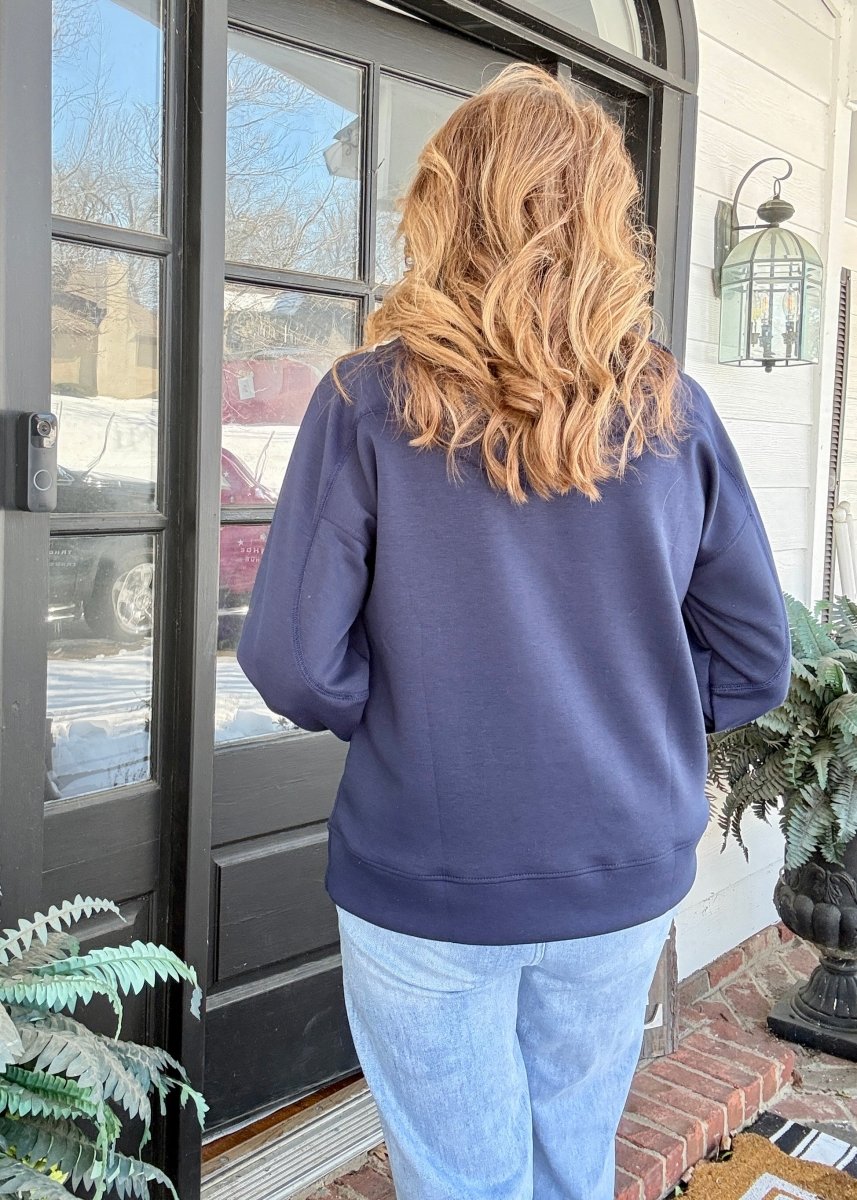 Rebels Puff Hoodie - Navy | Dear Scarlett - Puff Vinyl Hoodie - Jimberly's Boutique - Olive Branch - Mississippi